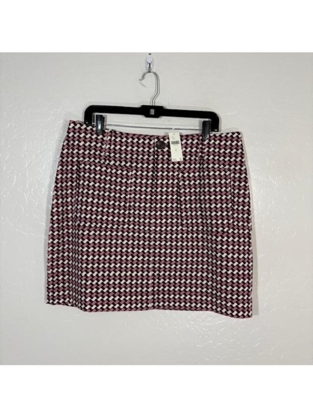 Maeve Anthropologie Skirt Womens XL Pink Purple Geometric Print Pockets Stretch